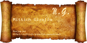 Mittich Gizella névjegykártya